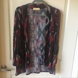 Red and black patterned cardigan
